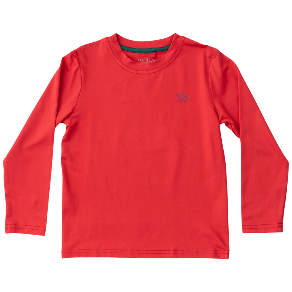 Kid's Pro Performance Long Sleeve Fishing T-shirt in Winterberry, front