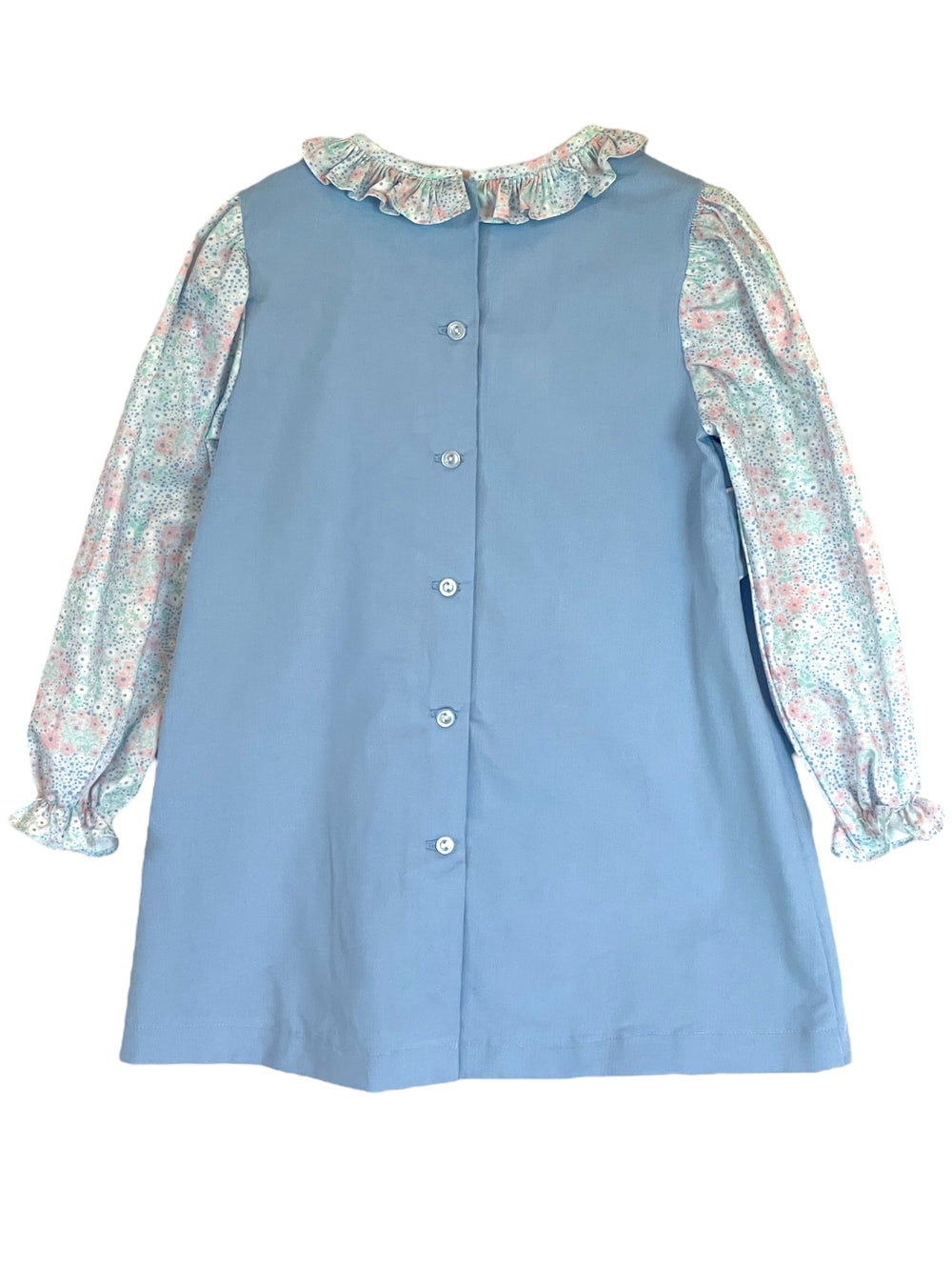 Ellie Apron Sweet Meadow Blue Floral Dress, back