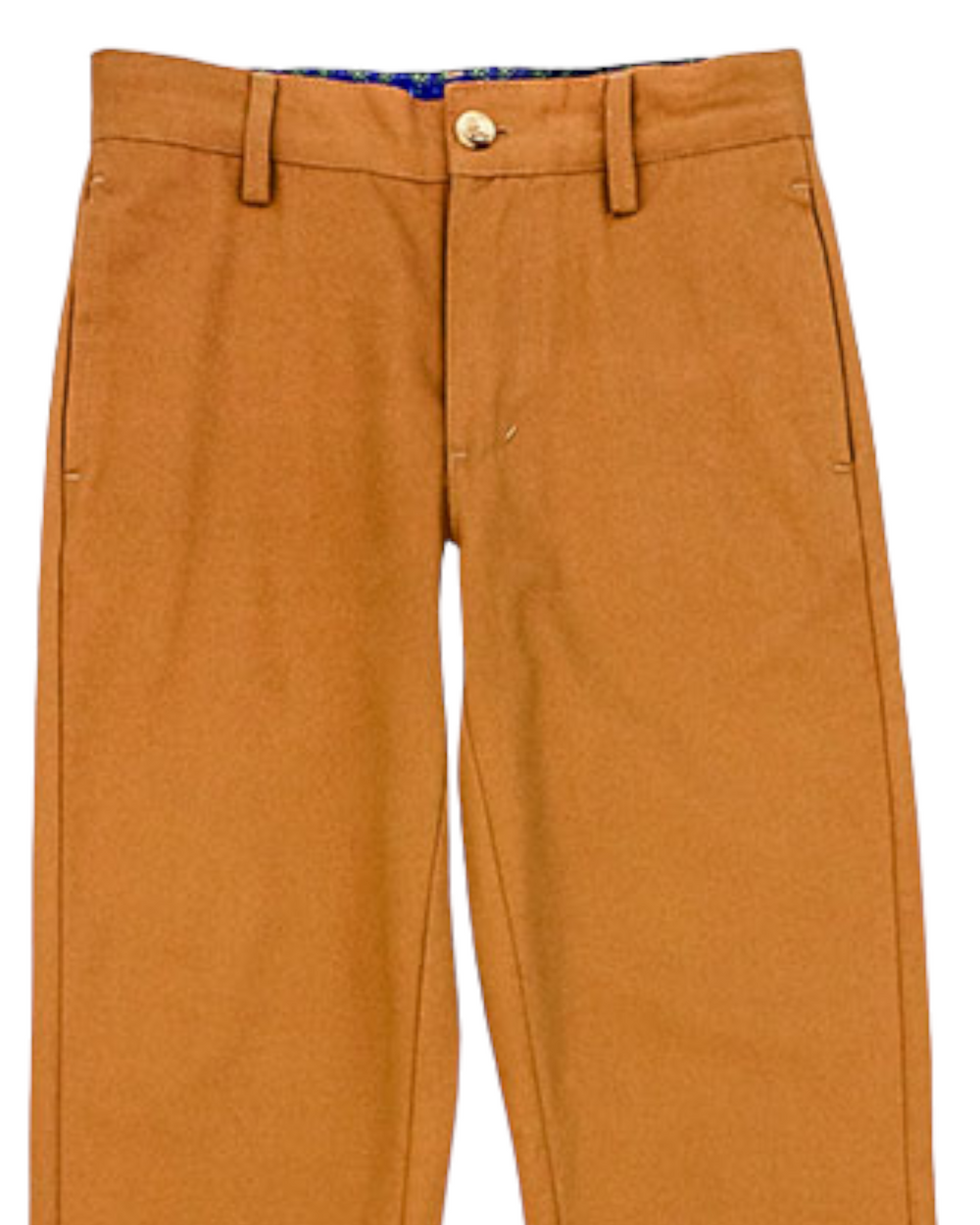 Boy's Twill Pants- Cinnamon, close up