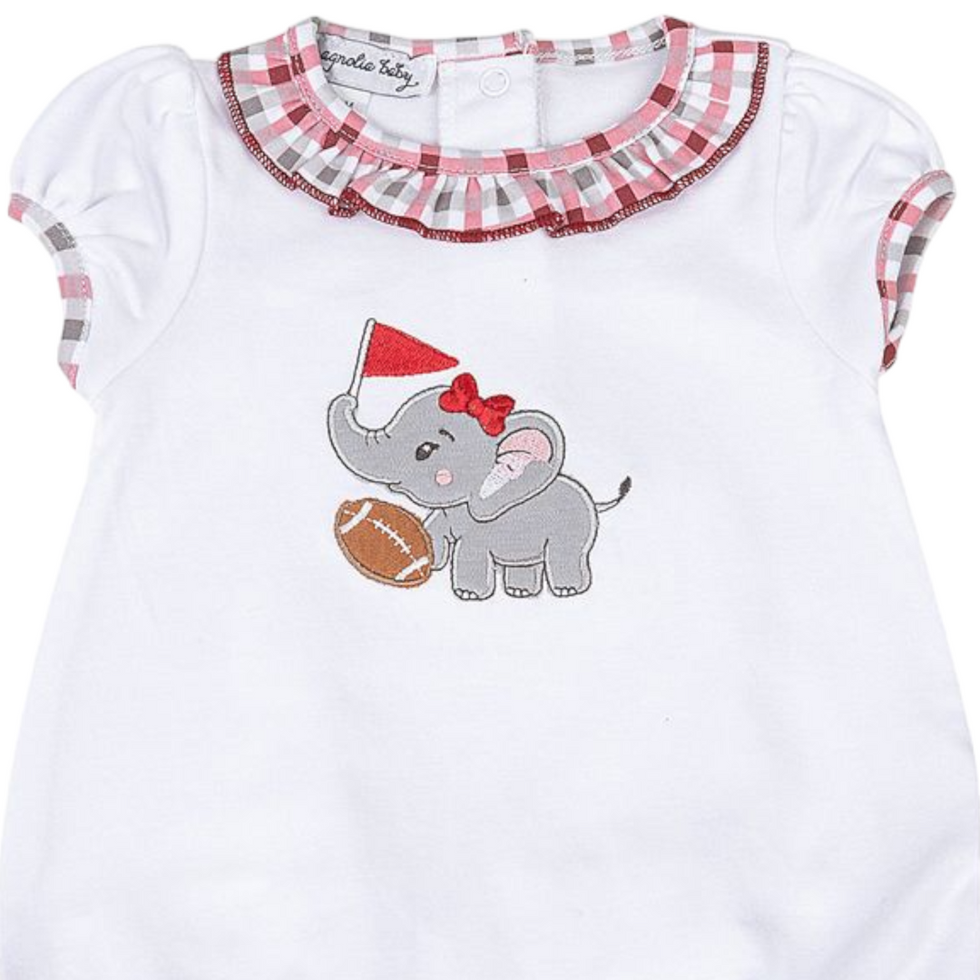 Alabama Crimson Tide Applique Ruffle Bubble, close up