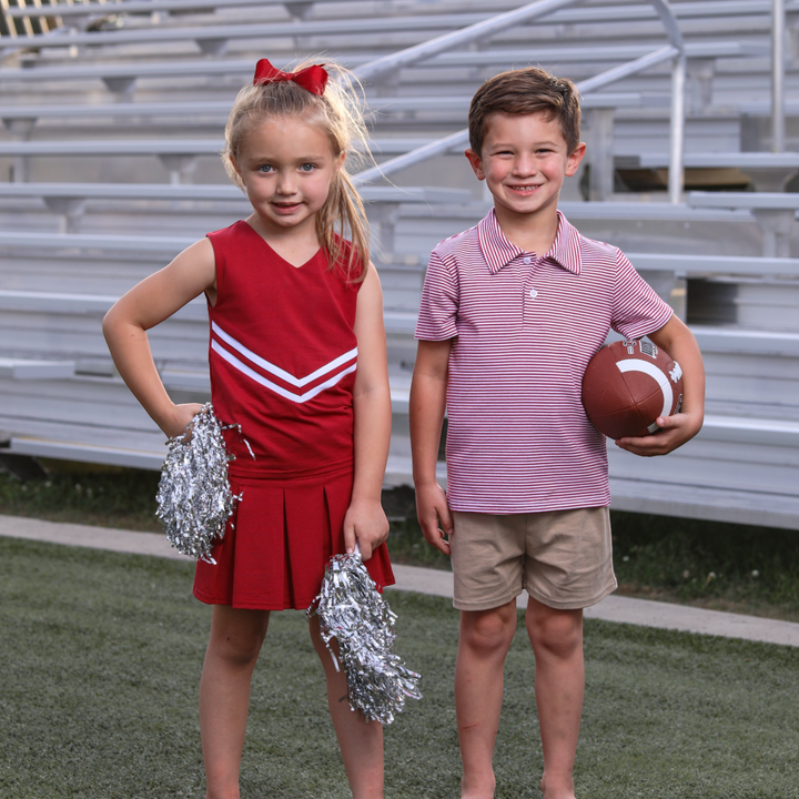 Henry Game Day Polo Crimson Stripe, kids