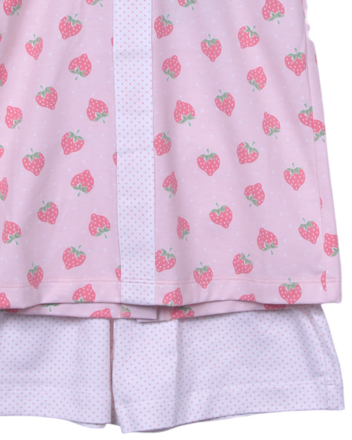 Strawberry Pink Dot Aline Girls Short Set