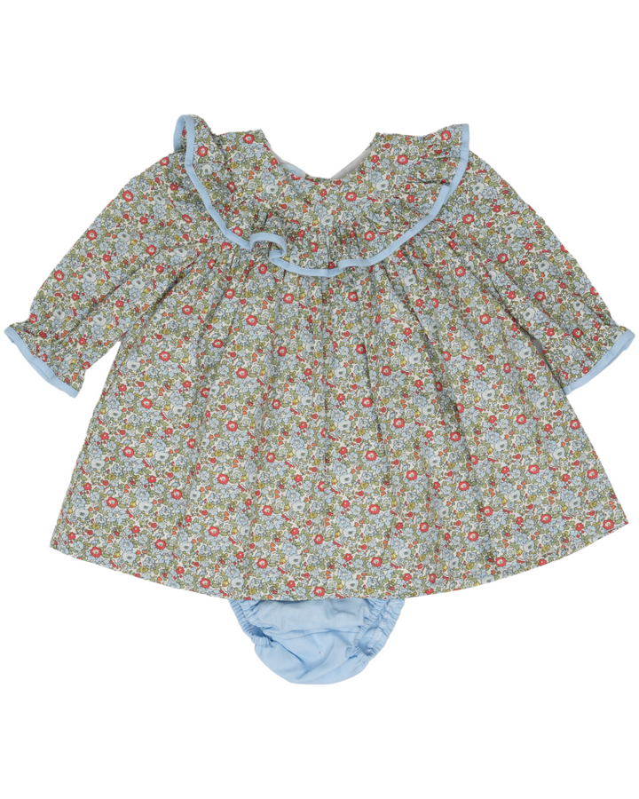 Layla  Blue Floral Girls Bloomer Set