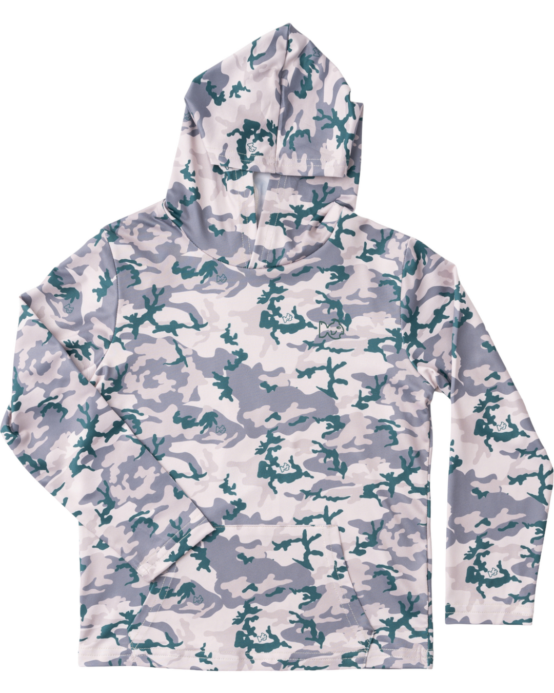 Kid's Pro Performance Hoodie T-Shirt In Neutral Camo, front