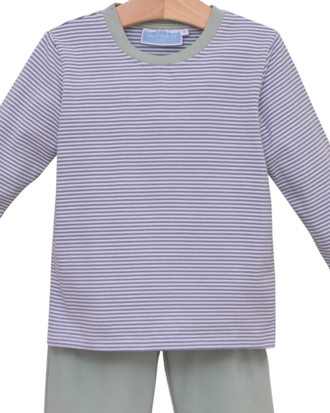 Miller Boy's Pants Set- Dusty Blue Stripe/Sage