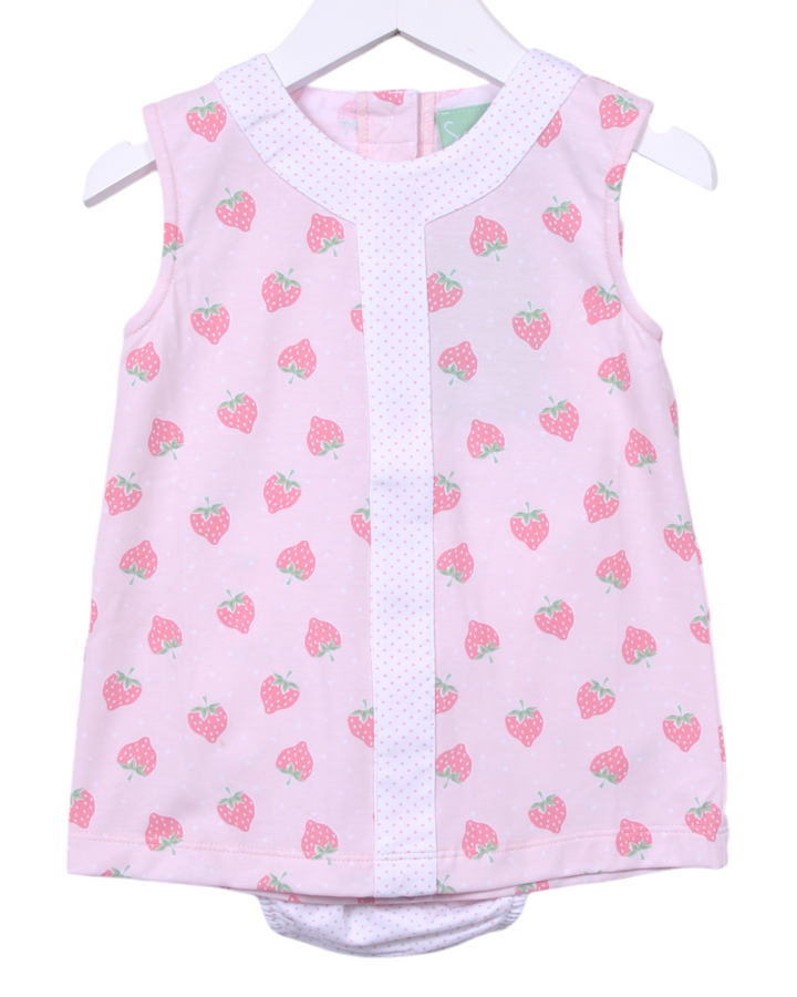 Strawberry Pink Dot Aline Girls Bloomer Set