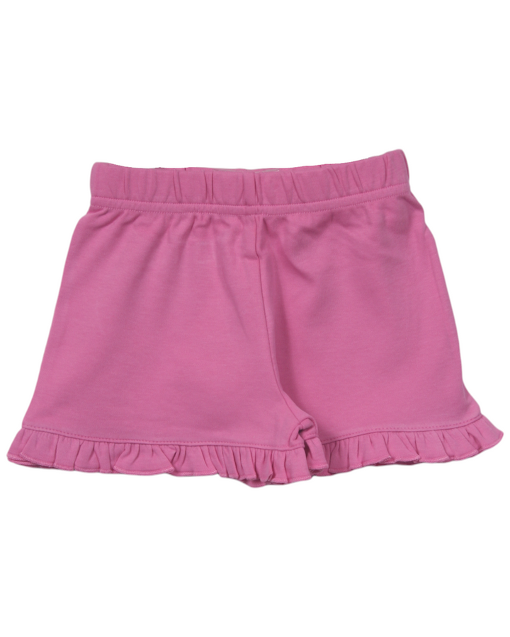 Knit Girls Ruffle Shorts- Light Bubblegum