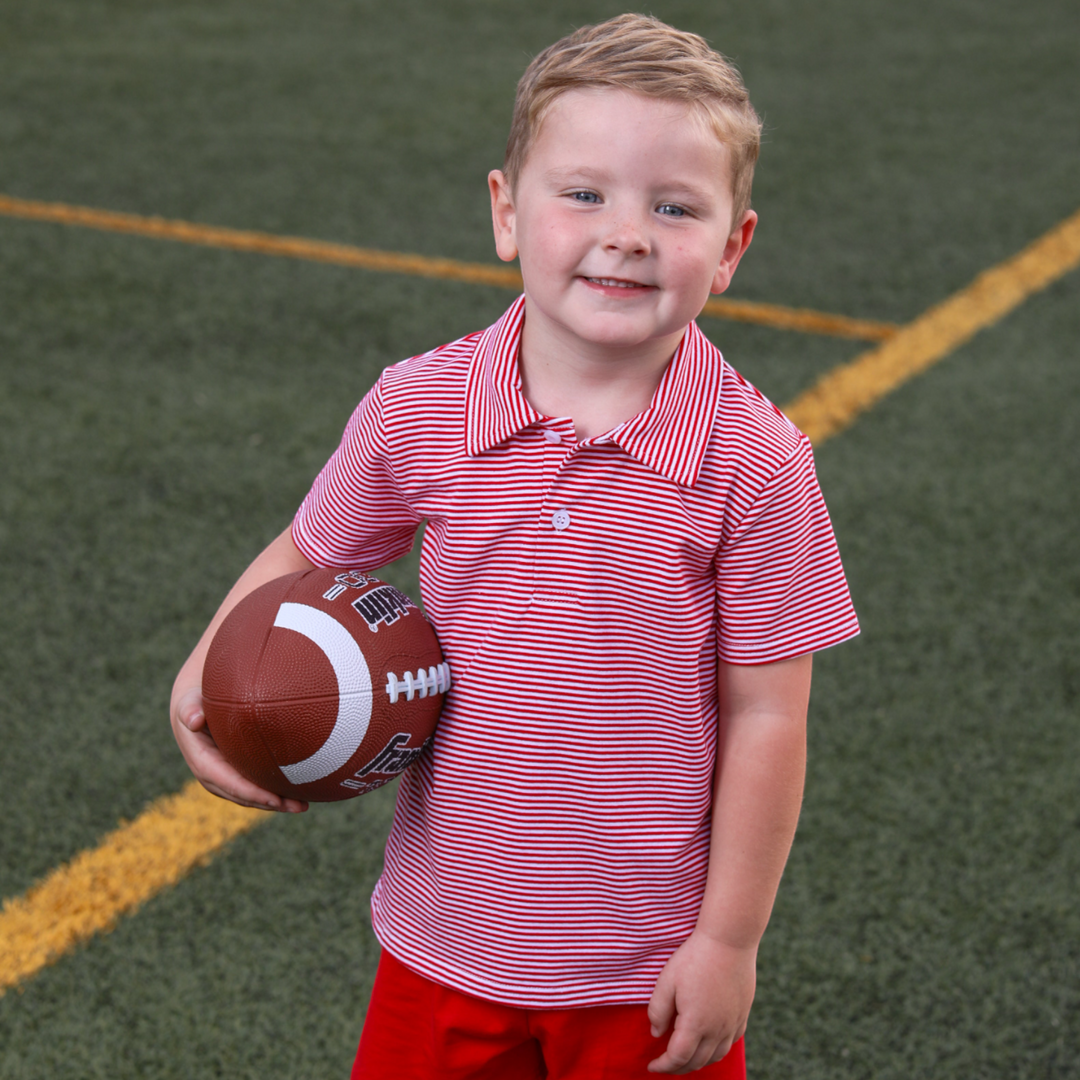 Henry Game Day Polo Red Stripe