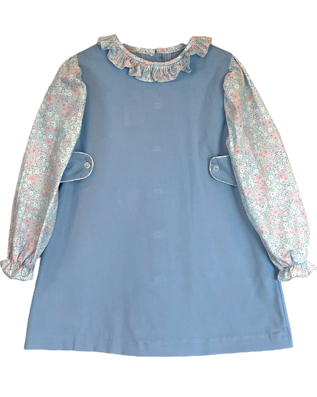 Ellie Apron Sweet Meadow Blue Floral Dress, front