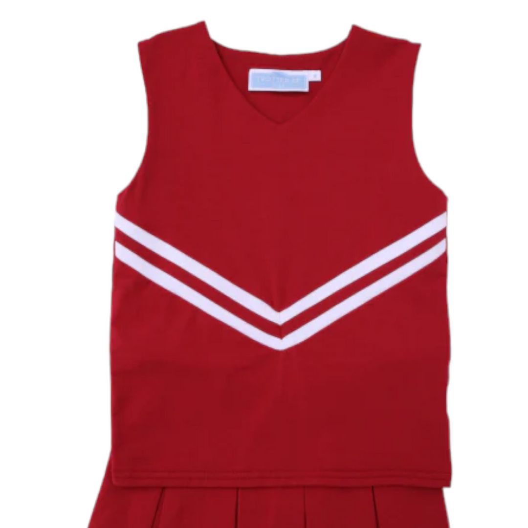 Cheer Uniform Crimson, close up