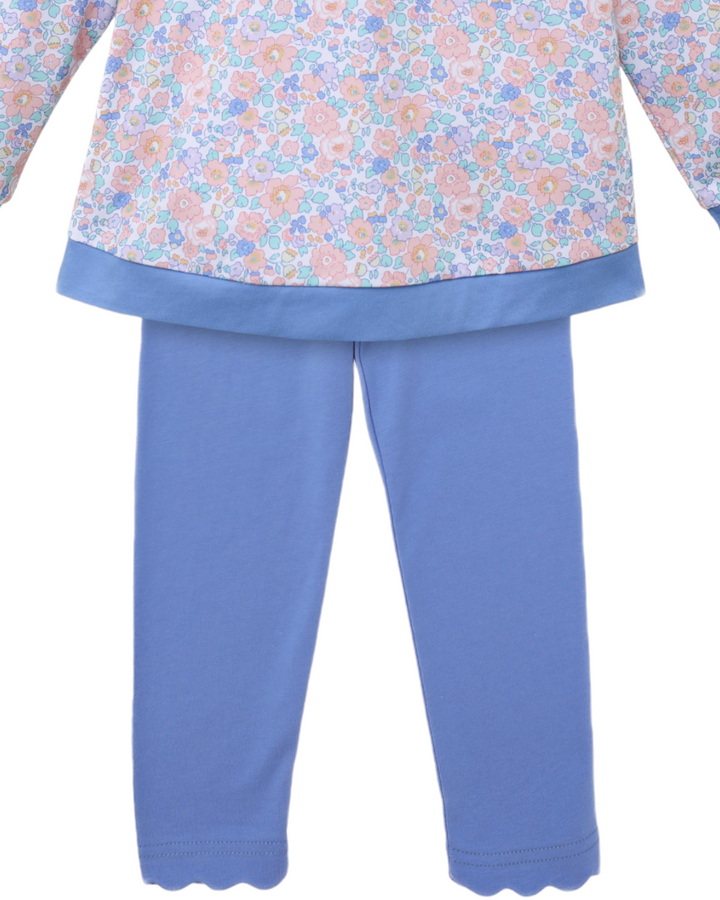 Frankie Floral Periwinkle Girls Pants Set