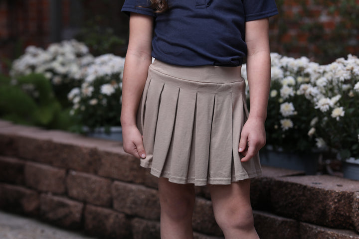 Pleat Skort- Khaki