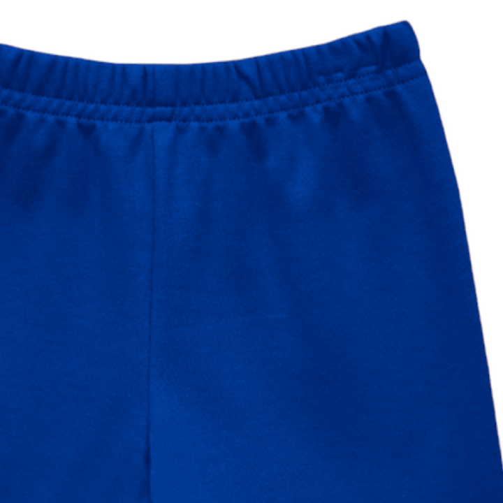 Calligraphy Leo Royal Blue Boys Shorts, close up