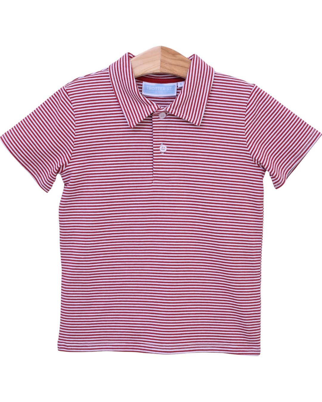 Henry Game Day Polo Crimson Stripe, front