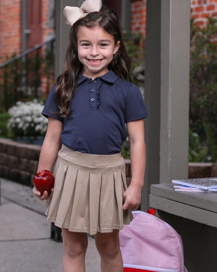 Pleat Skort- Khaki