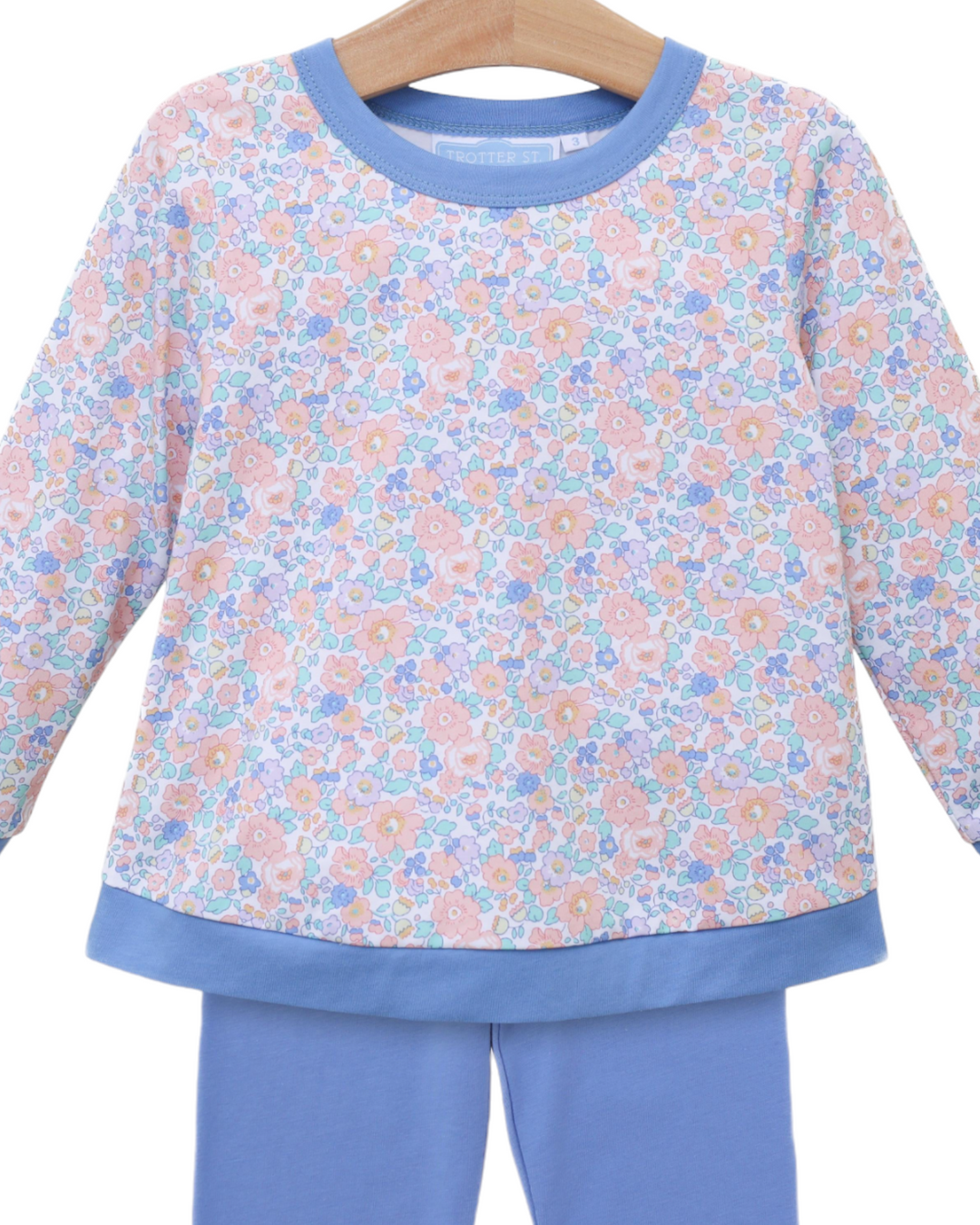 Frankie Floral Periwinkle Girls Pants Set