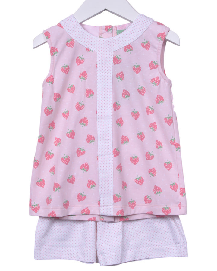 Strawberry Pink Dot Aline Girls Short Set