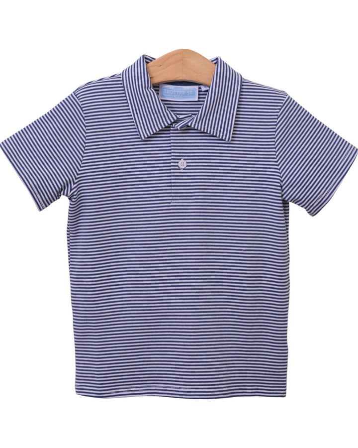 Henry Game Day Polo Blue Stripe, front