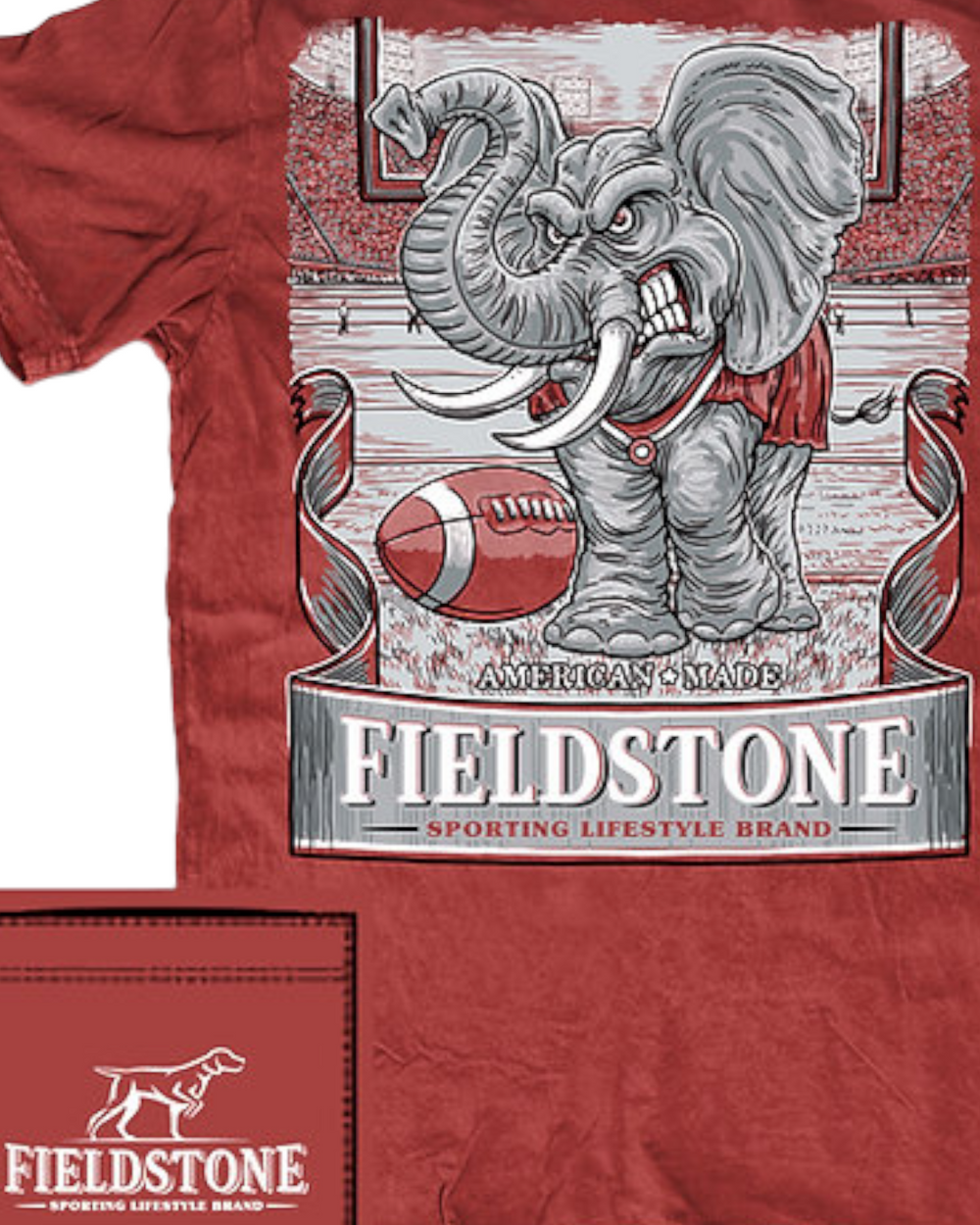 Alabama Gameday Crimson Tee, close up