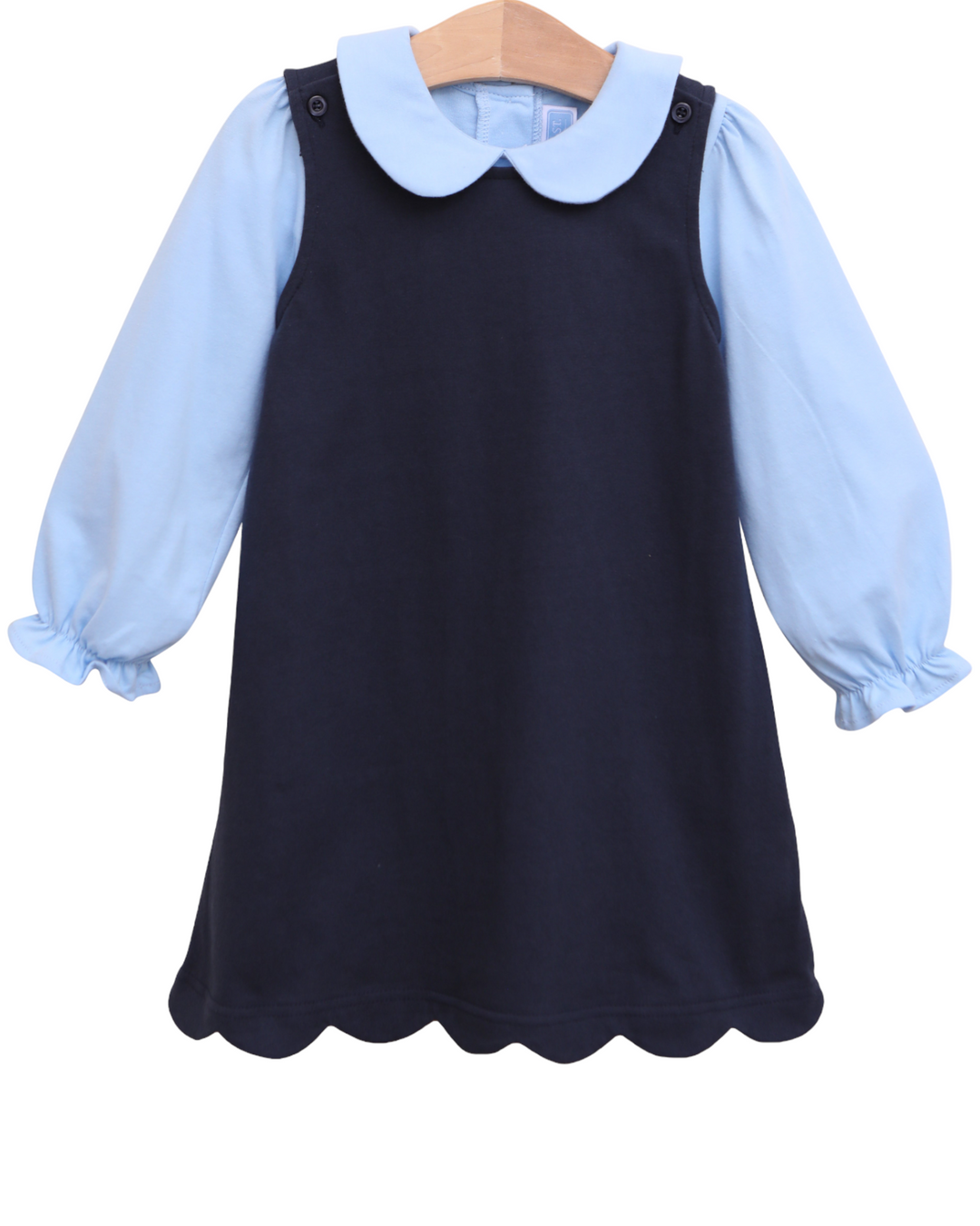 Scalloped Jumper- Navy, front