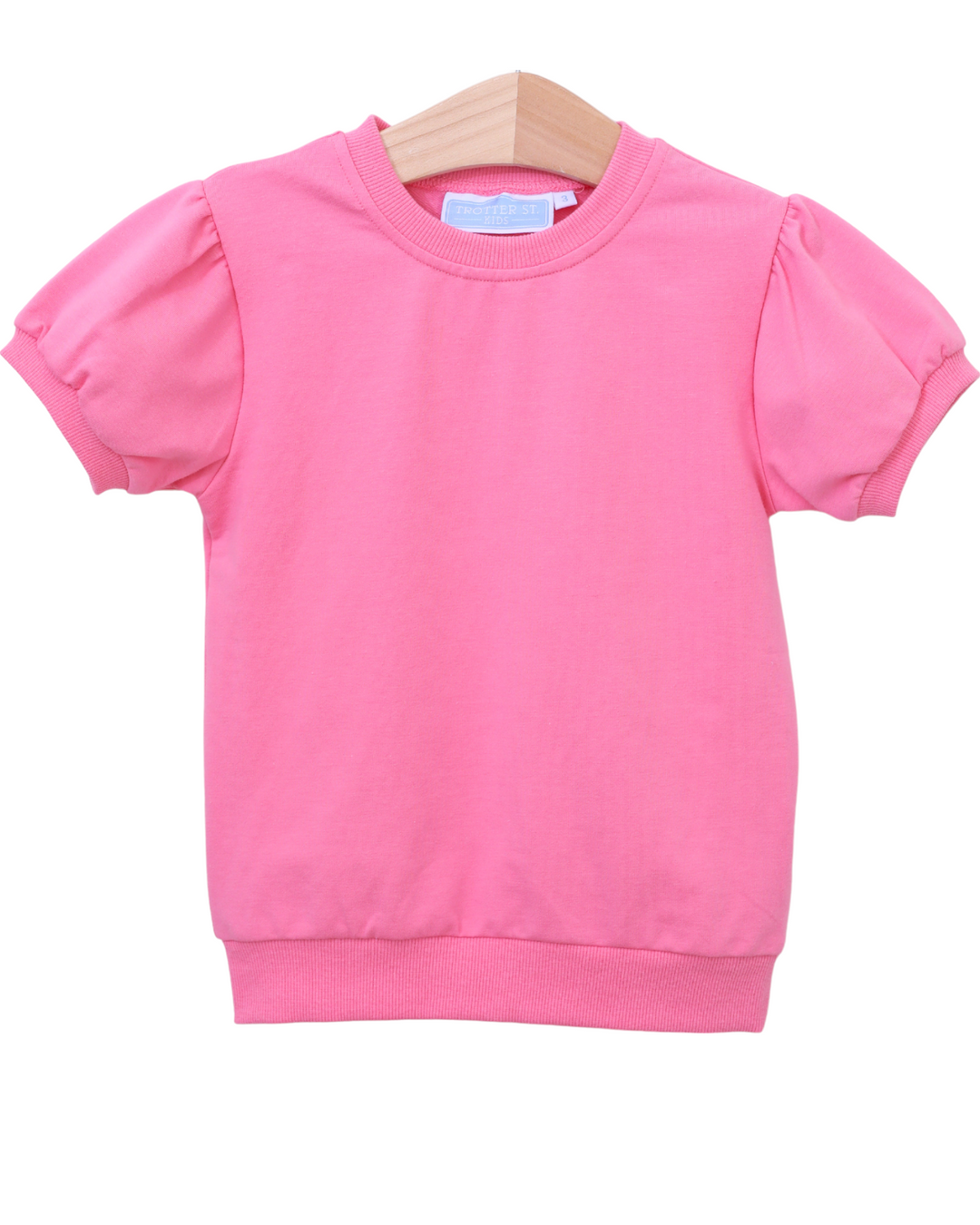 Landry Girls Puff Sleeve Top- Pink, front