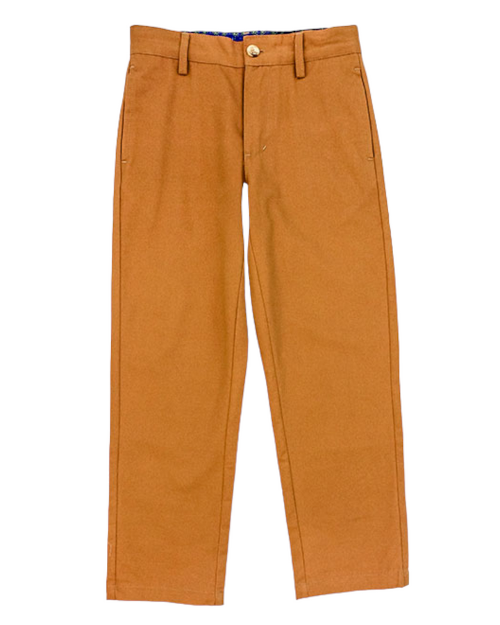 Boy's Twill Pants- Cinnamon, front