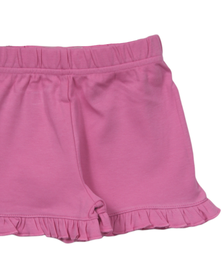 Knit Girls Ruffle Shorts- Light Bubblegum