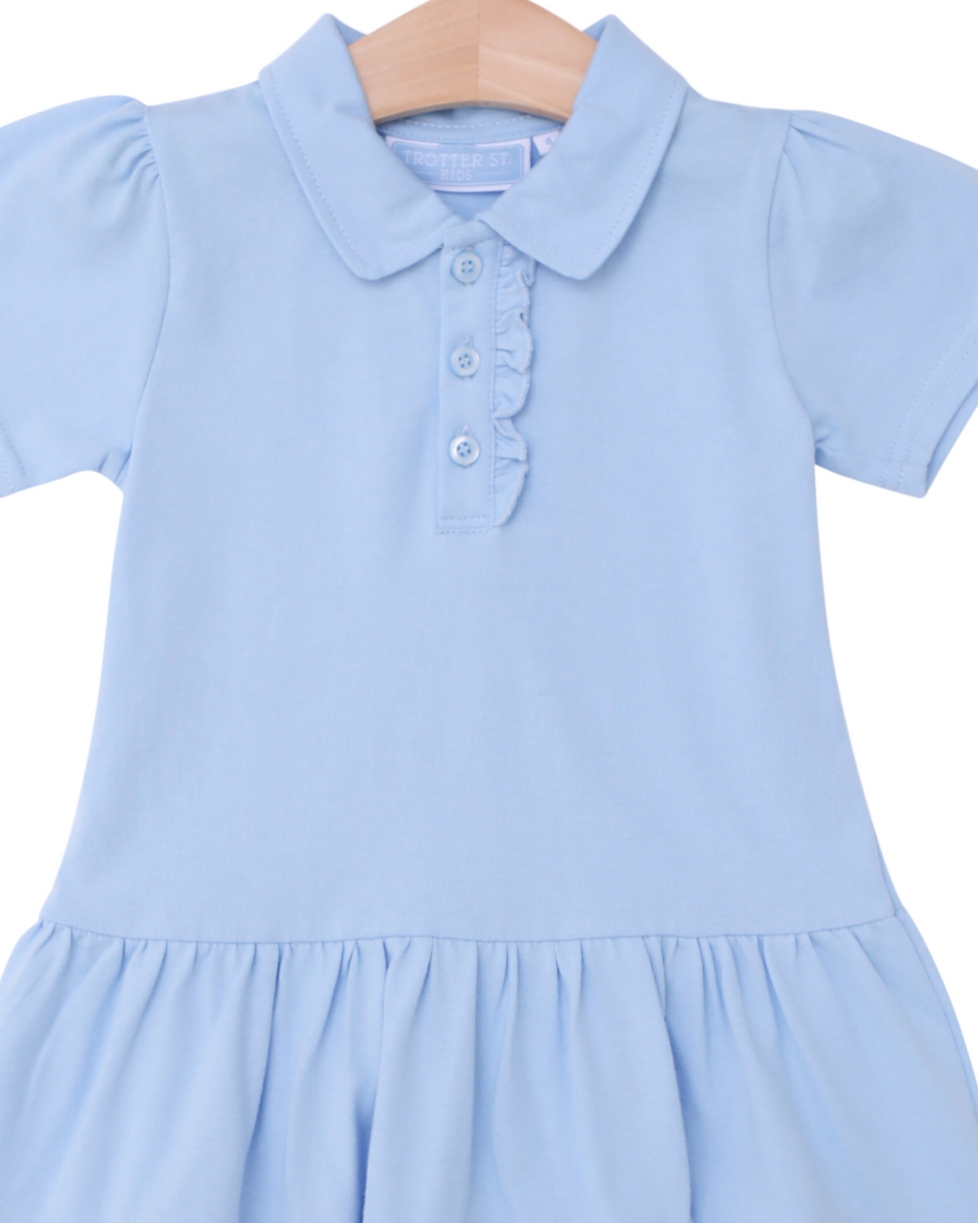 Ruffle Polo Dress- Light Blue