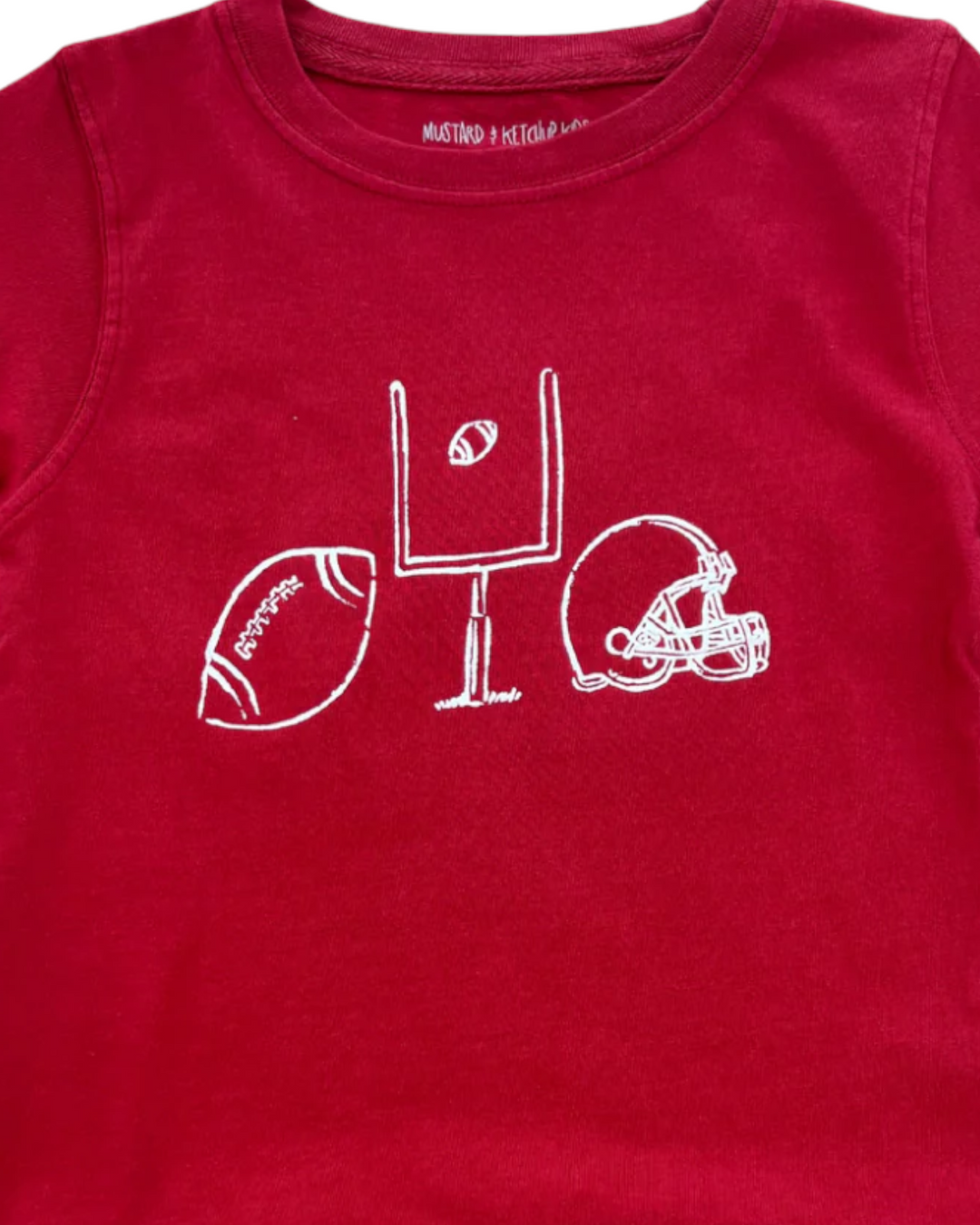 Football Trio Short Sleeve Tee- Crimson & White