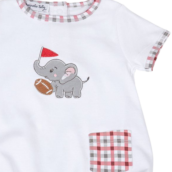 Alabama Crimson Tide Applique Boy Bubble, close up