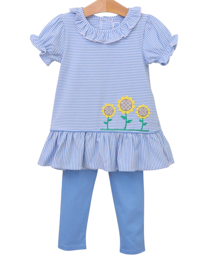 Sunflower Blue Stripe Pants Set, front