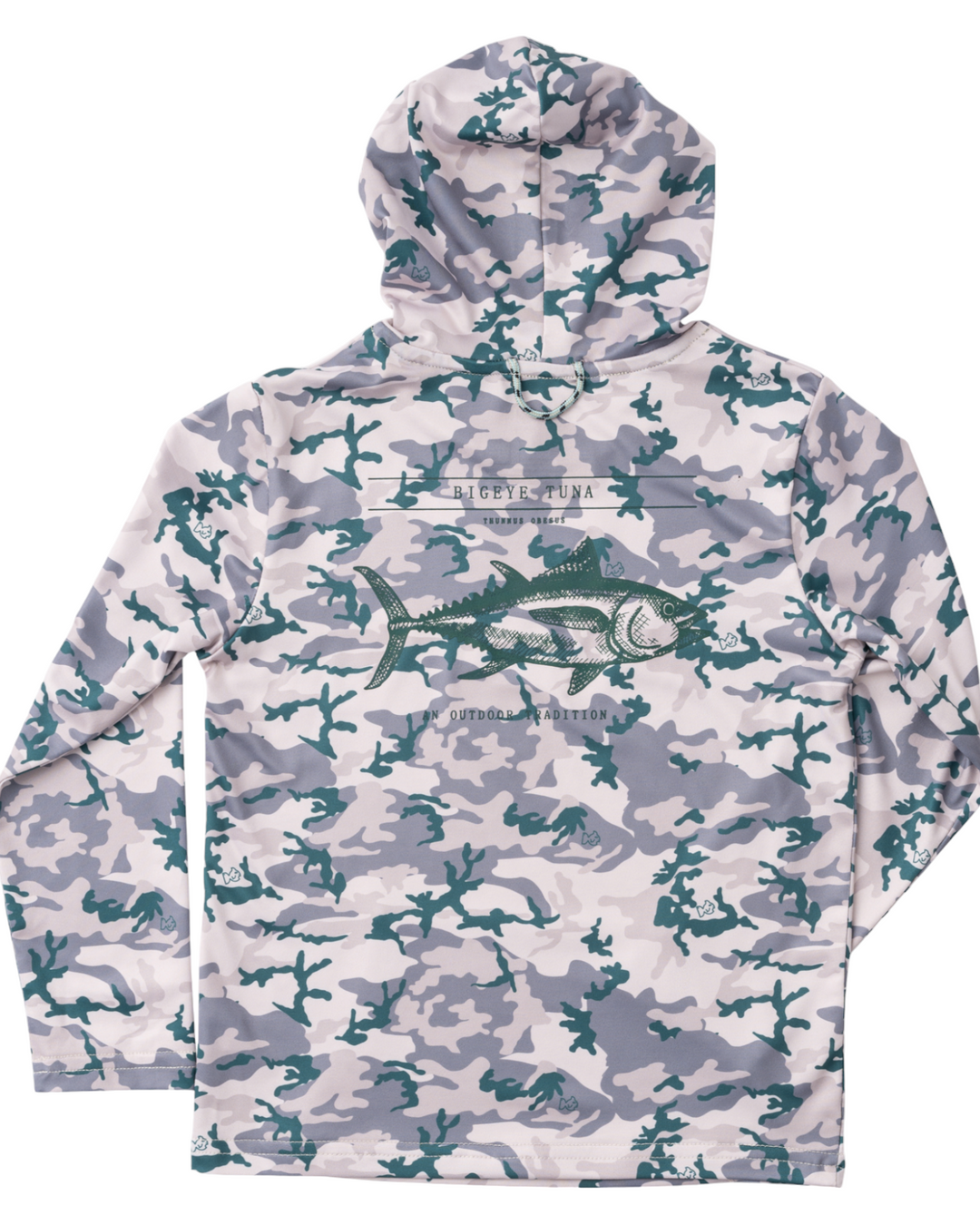 Kid's Pro Performance Hoodie T-Shirt In Neutral Camo, front