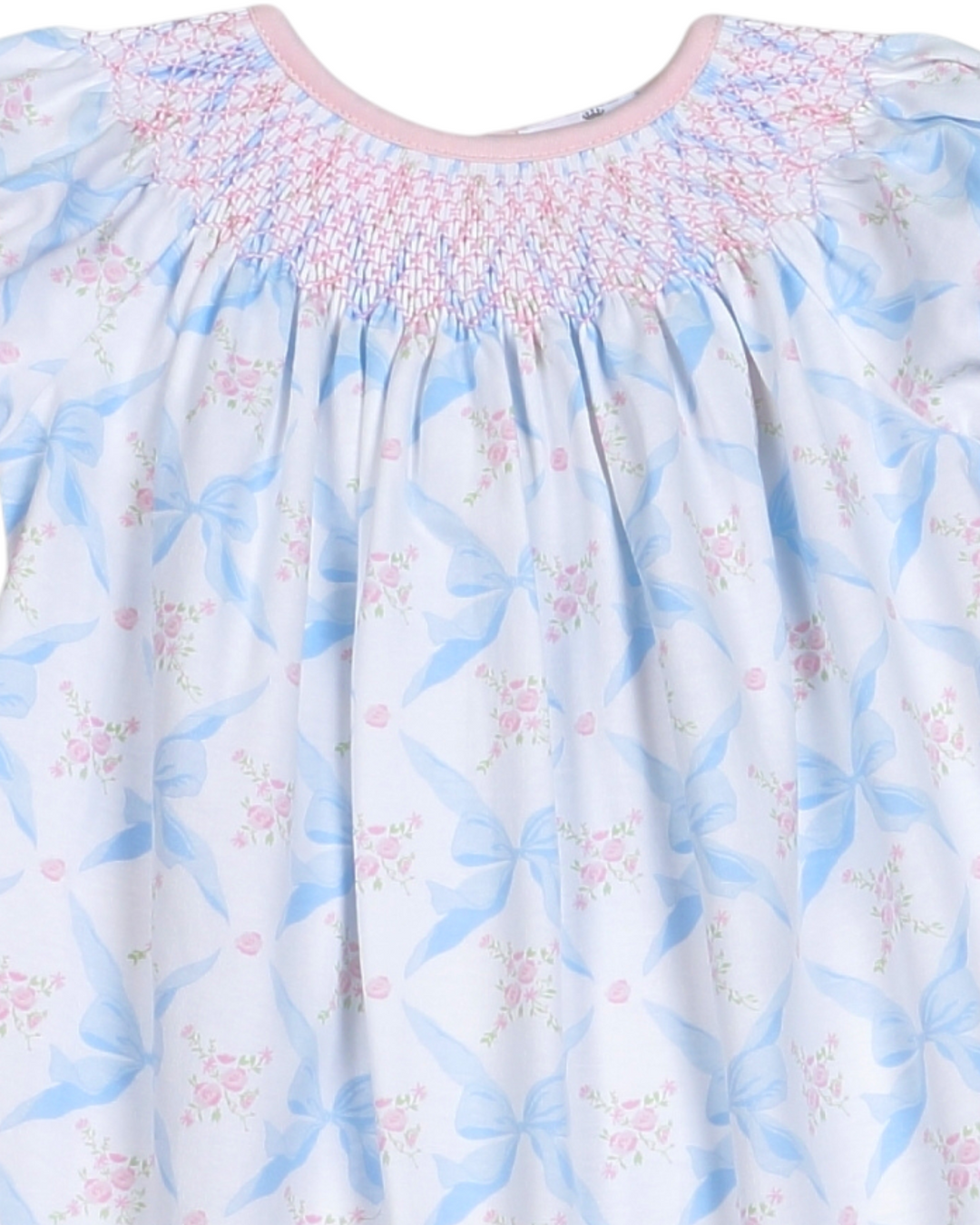 Smocked Blue Bows Pima Dress