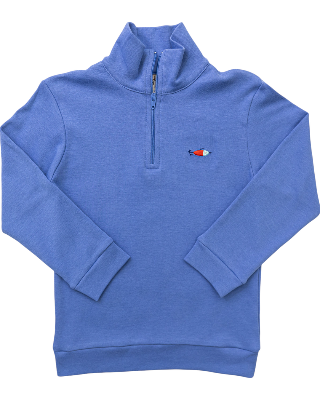 Fishing Lure Embroidered 1/4 Zip Blue Jacket, Shop That Store