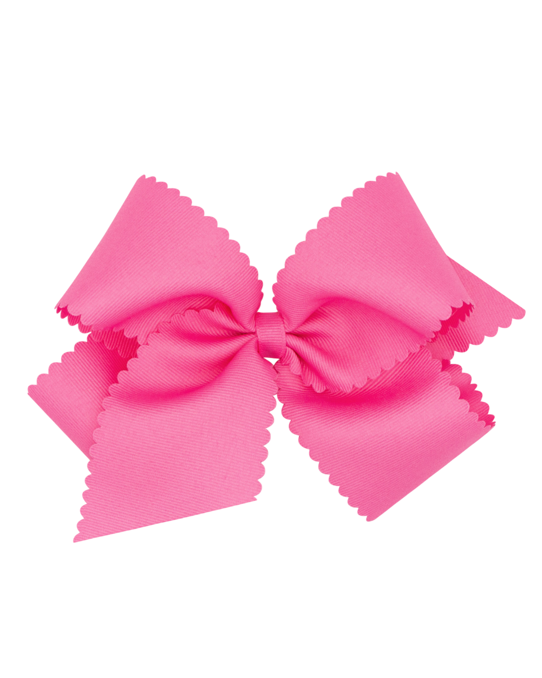 Scalloped Edge Grosgrain Bow, hot pink