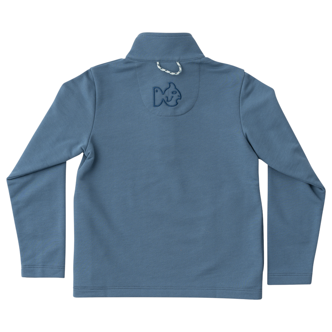 Sporty Snap Pullover in Bluefin, back