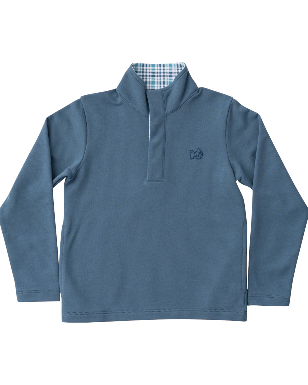 Sporty Snap Pullover in Bluefin, front